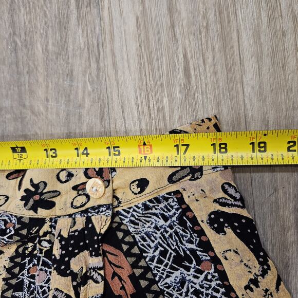 Vtg Midi Skirt Sarong Womens XL Geometric Animal Print Safari Boho Gauze Cottage - Picture 8 of 9